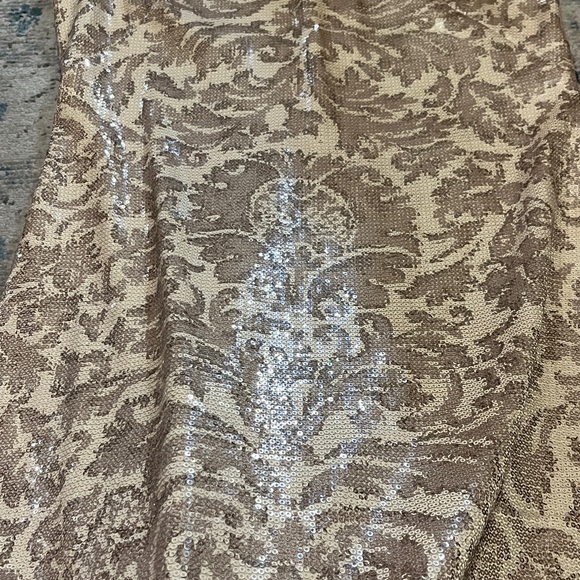 Lauren Ralph Lauren Champagne Sequin Floral Jacquard Dress - Picture 5 of 15